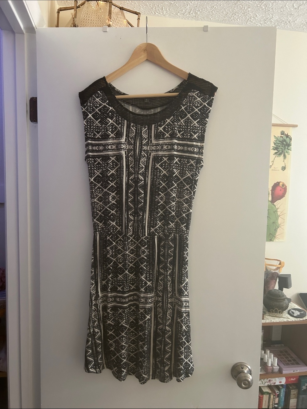 Threads 4 Thought Geometric Crochet Shoulder Midi Modal Dress M